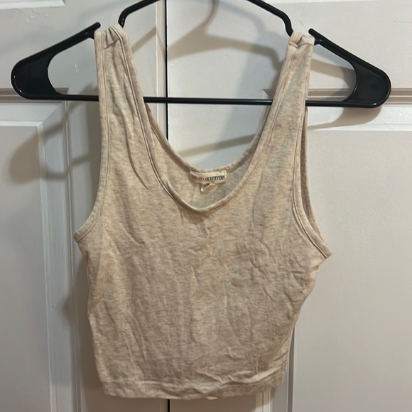 Beige tank top crop top. - Picture 1 of 2
